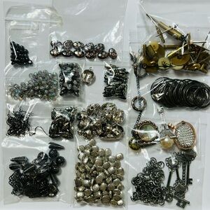 Steampunk Jewelry Making Lot with Assorted Charms Earring Hooks Pin Bars
